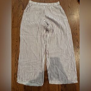 Caslon White and Brown wide leg lightweight Striped Pants